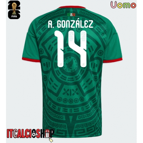Messico Armando Gonzalez #14 Prima Maglia Mondiali 2026 Manica Corta